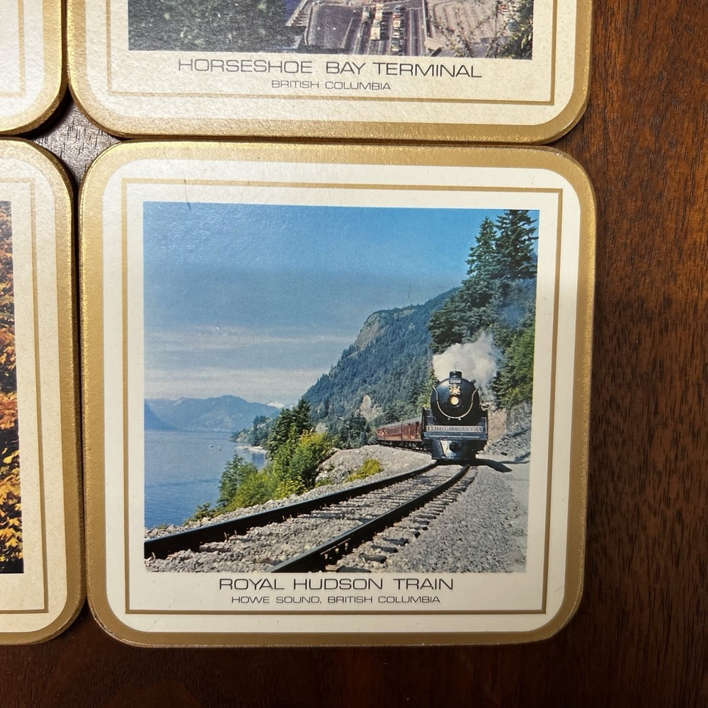 Pimpernel Fayreings Cork Backed Coasters British Columbia MCM Vintage Unused - Picture 9 of 9